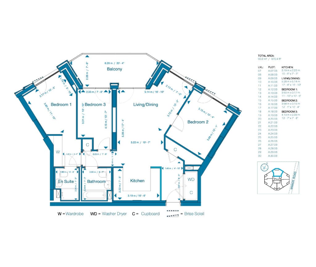 Three Bedroom Apartments - Cerulean